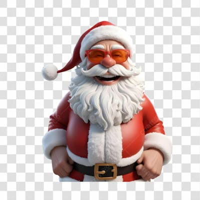 Papai Noel 3D Estilo Pixar Png Transparente