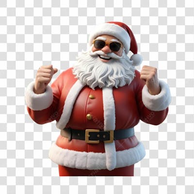 Papai Noel 3D Estilo Pixar Png Transparente