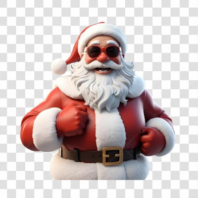 Papai Noel 3D Estilo Pixar Png Transparente