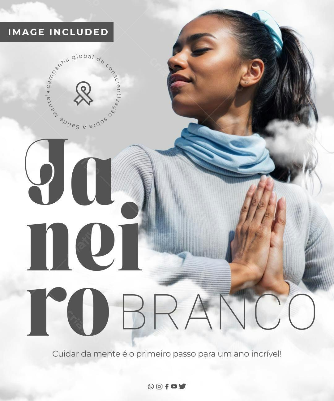 Flyer Janeiro Branco PSD Editável