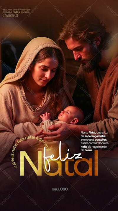 Neste Natal Que A Luz Da Esperança Brilhe Psd Editavel Story