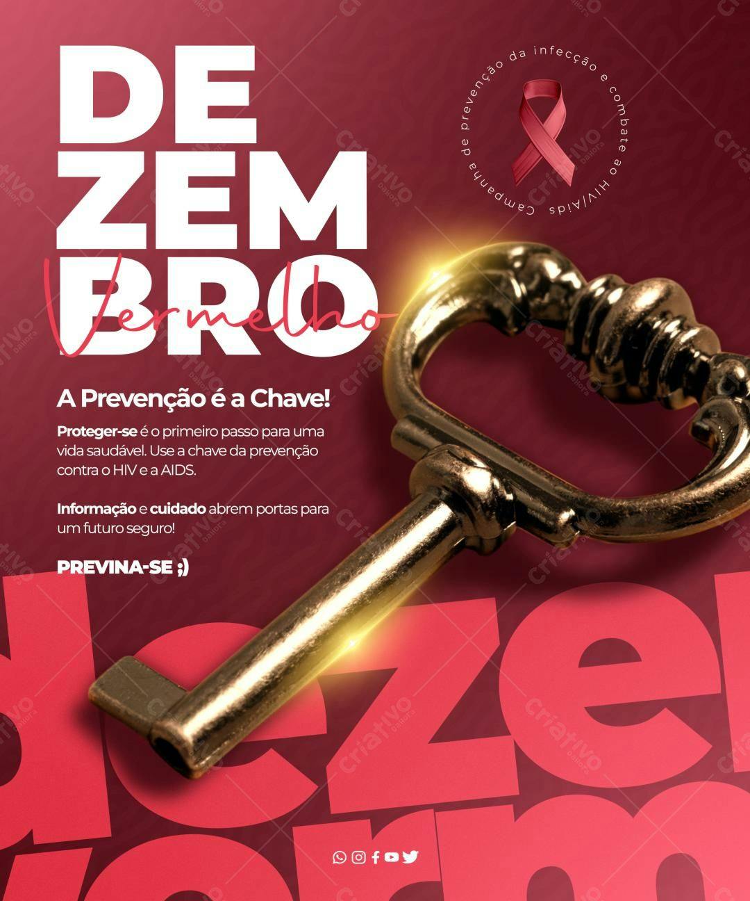 Flyer Dezembro Vermelho PSD Editável