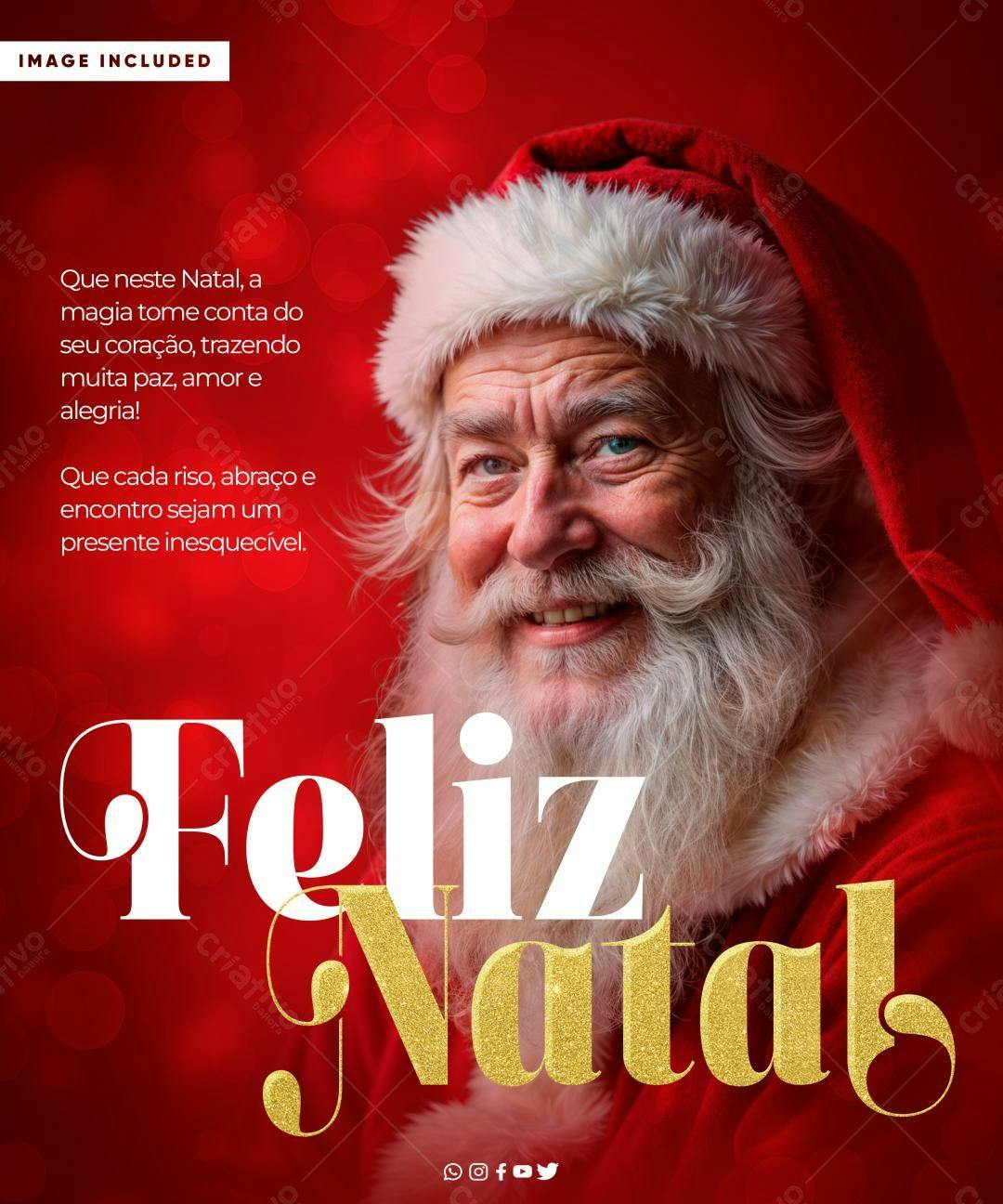 Postagem de Boas Festas Natal PSD Editável