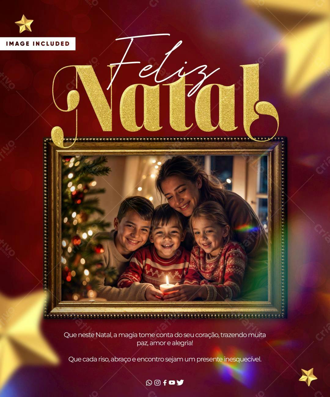 Postagem de Natal para Família PSD Editável