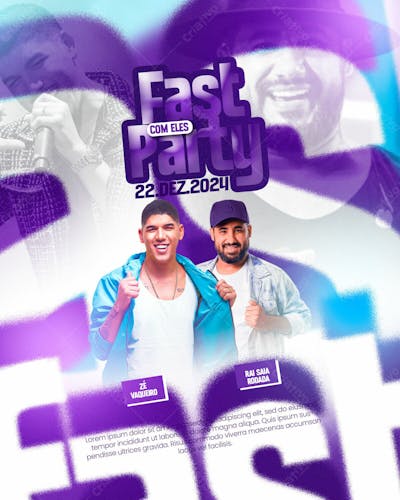Fast Party Com Eles Psd Editavel Feed