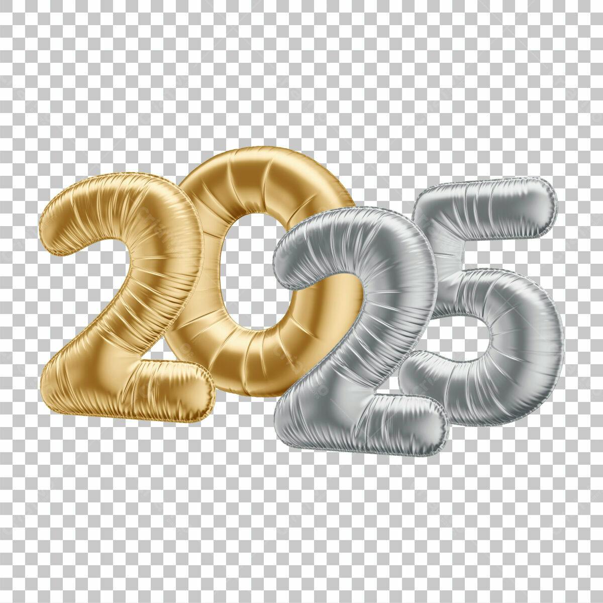 Balões 2025 Ano Novo PSD Editável
