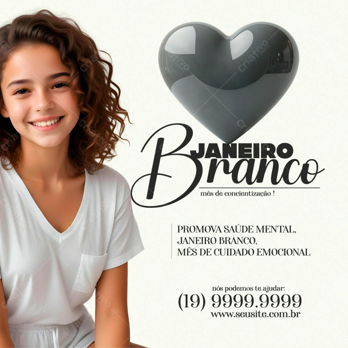 Flyer Janeiro Branco PSD Editável