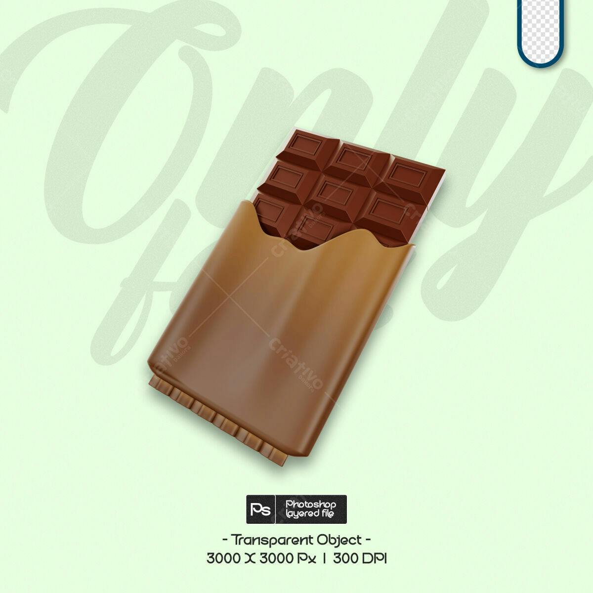 Mockup Embalagem Chocolate PSD Editável