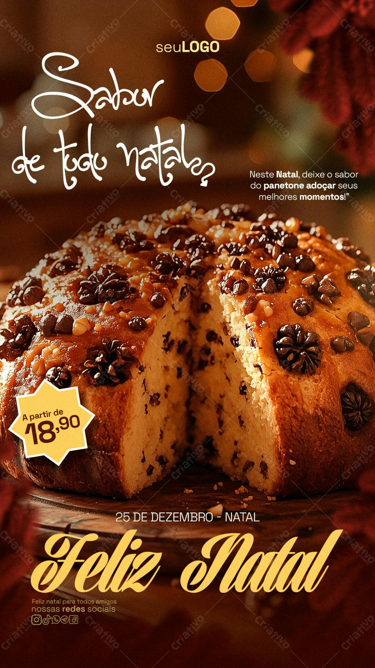 Panetone de Natal PSD Editável