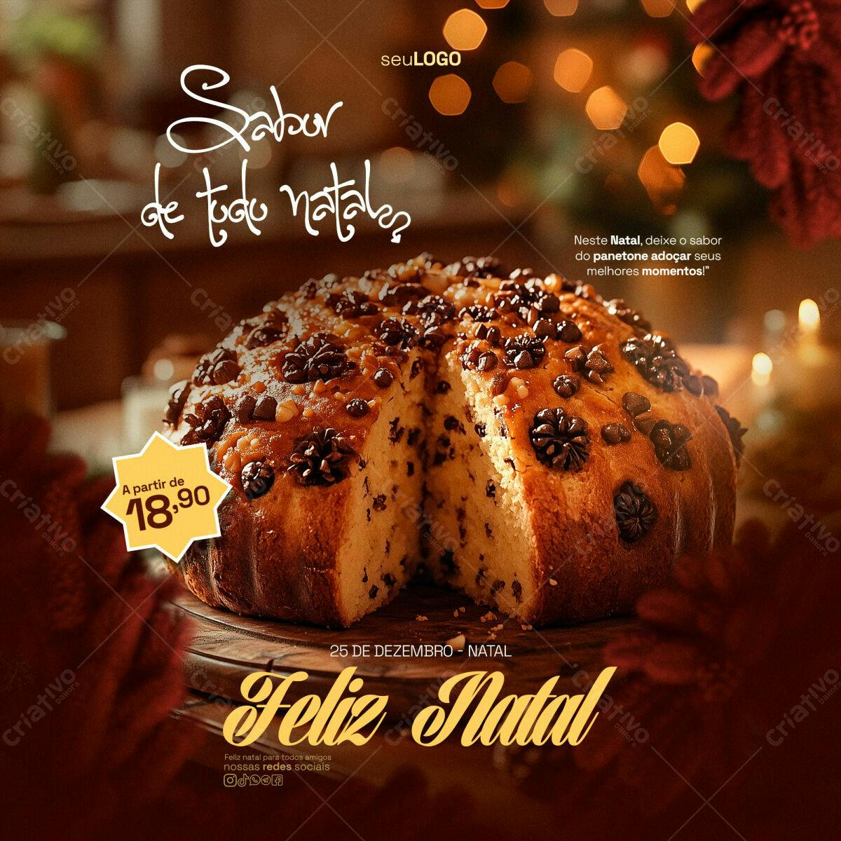 Panetone de Natal PSD Editável