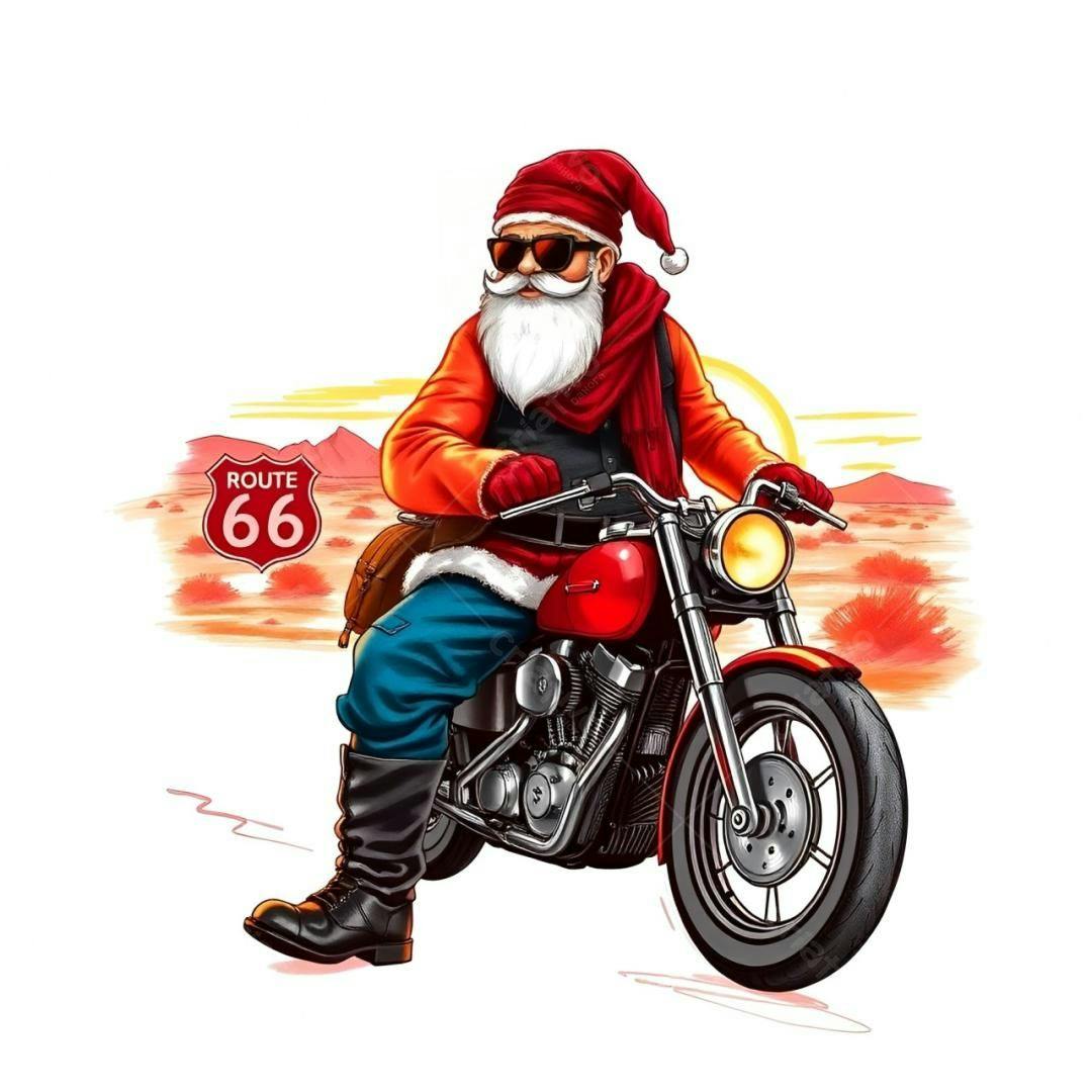 Papai Noel de moto na Rota 66