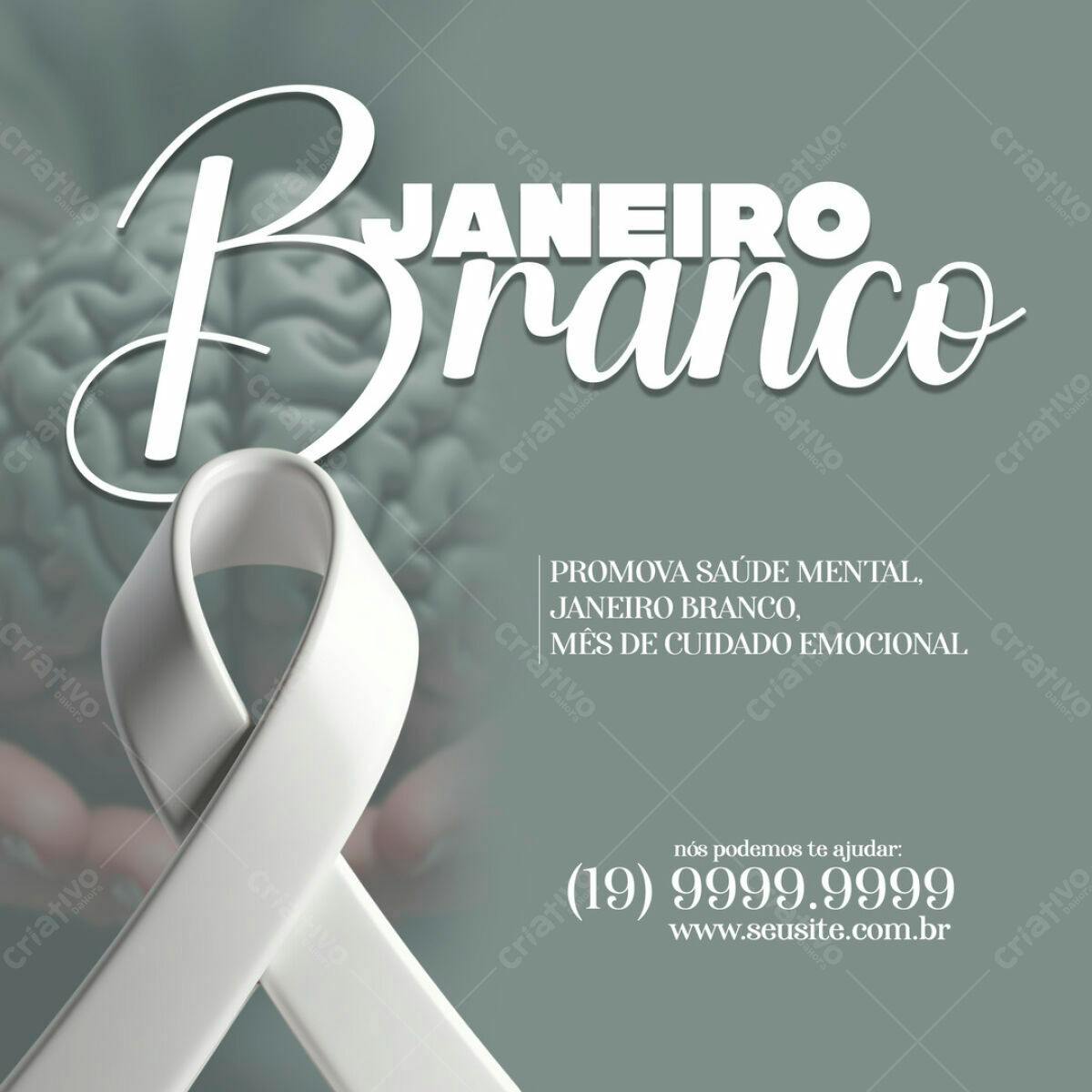 Flyer Janeiro Branco PSD Editável