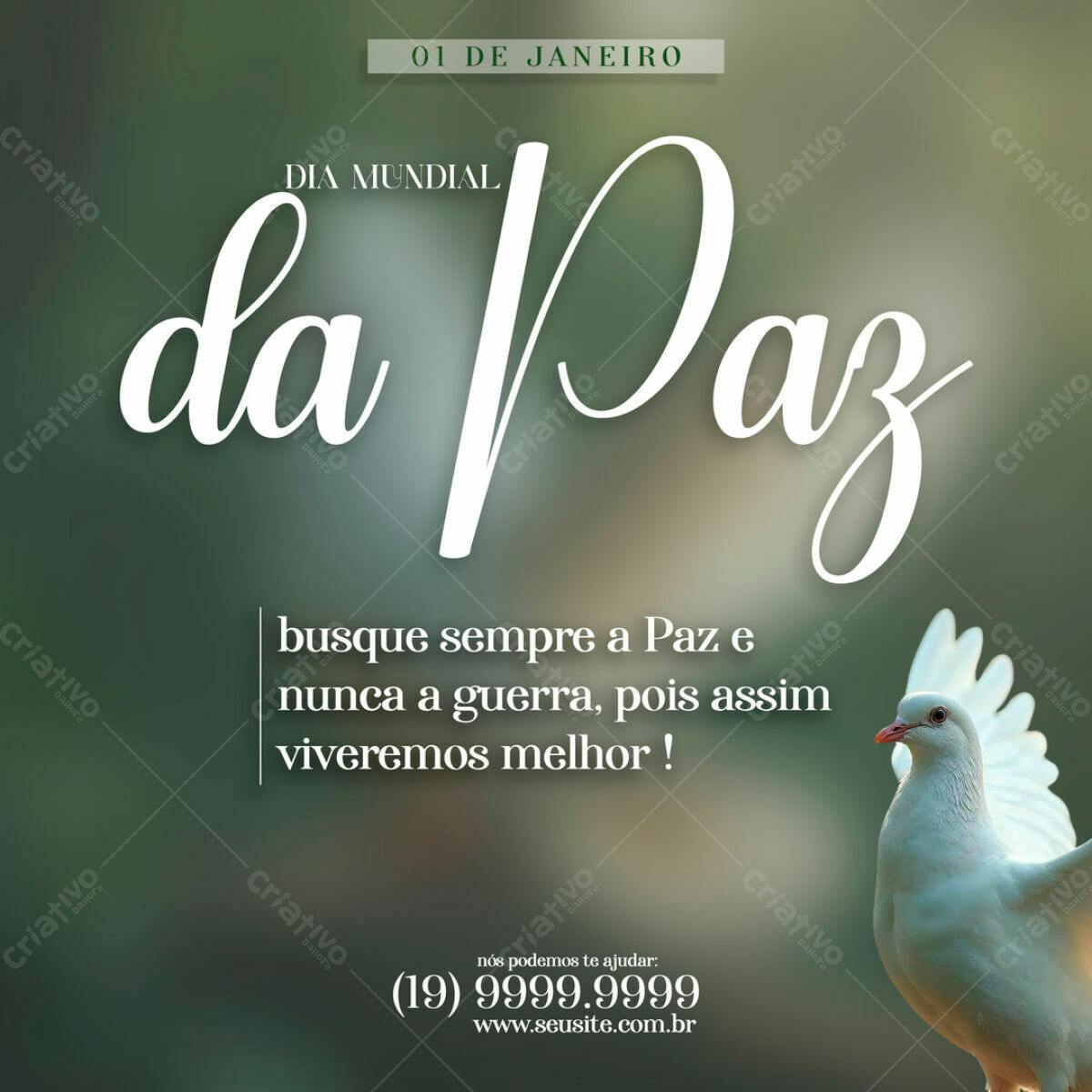 Post para o Dia Mundial da Paz PSD Editável