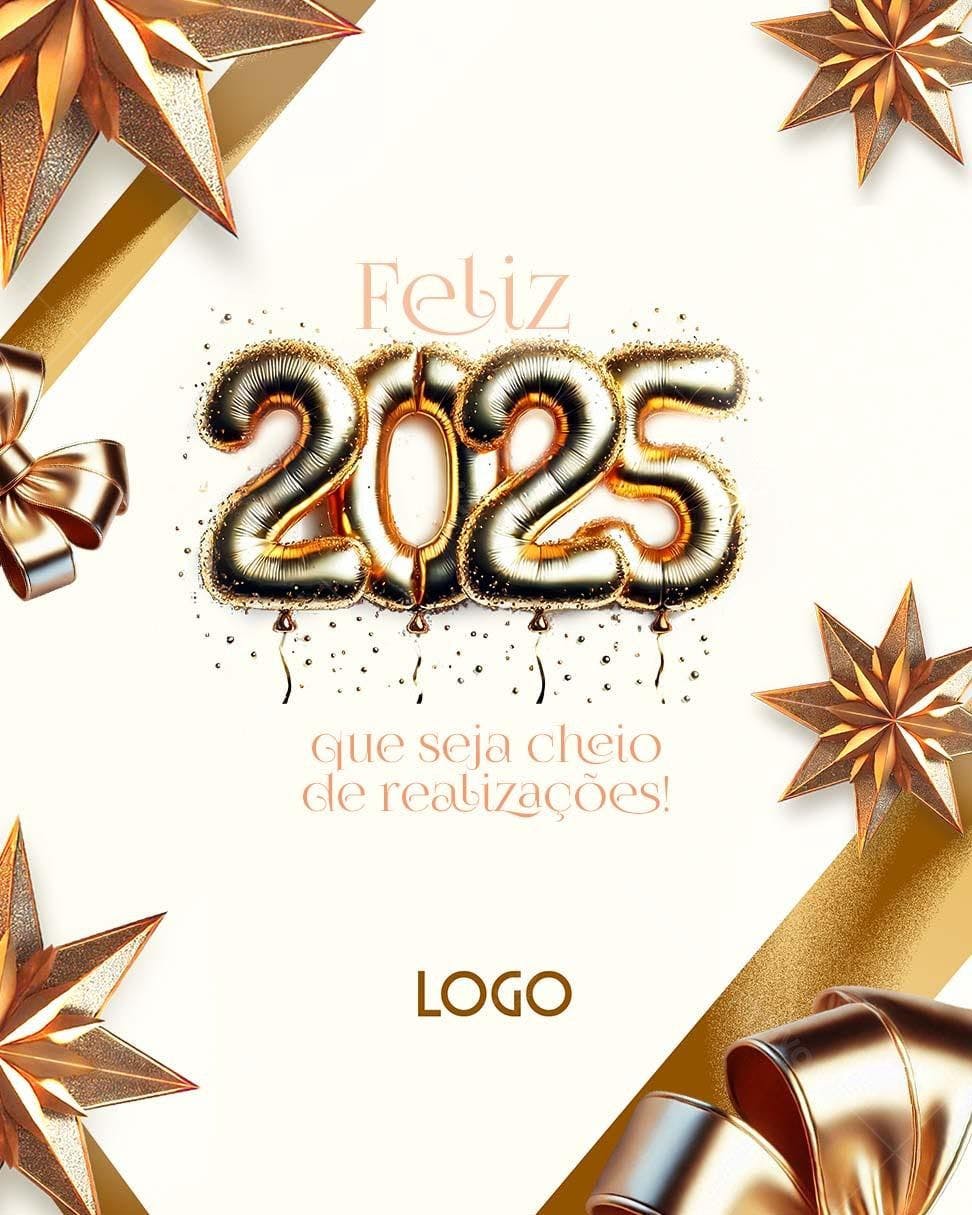 Flyer Feliz Ano Novo 2025 PSD Editável