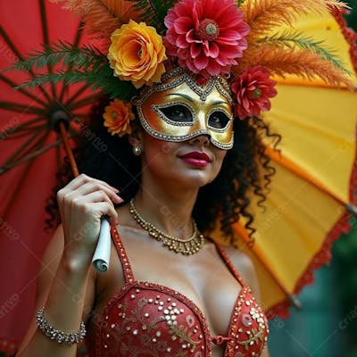 MULHER FANTASIADA PARA O CARNAVAL