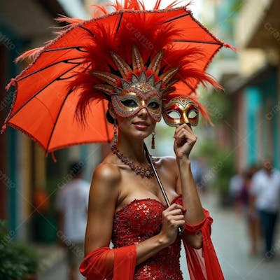 MULHER FANTASIADA PARA O CARNAVAL