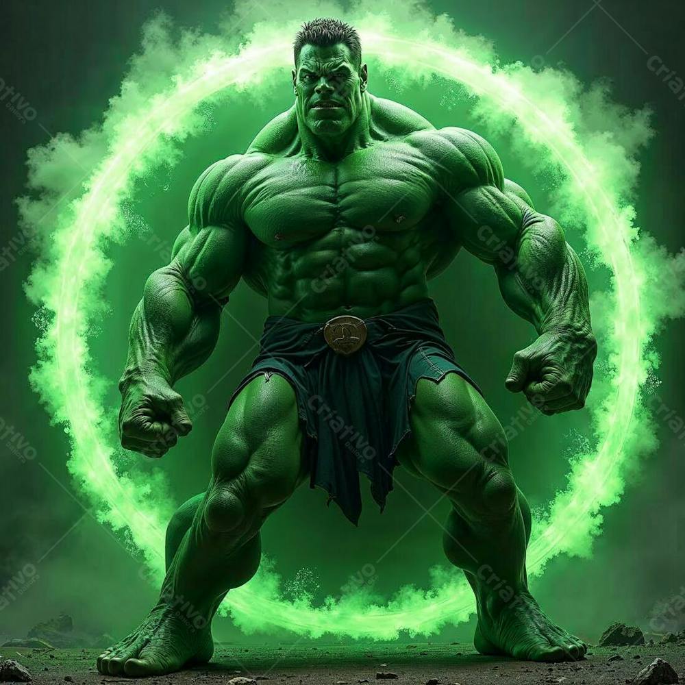 Super Heroi Hulk Gerado Por Ia Levando Pneu Como Mecanico