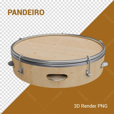 Pandeiro 3D Render Png Para Composição