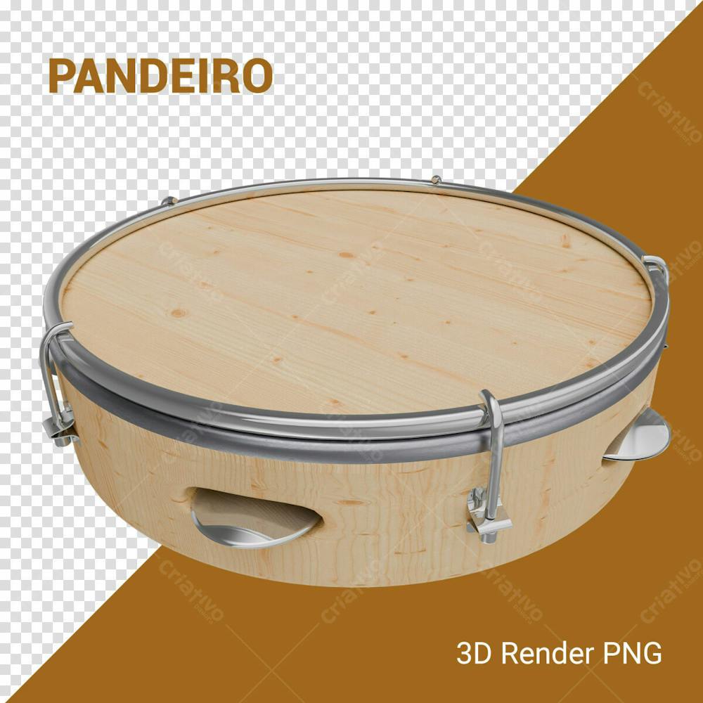 Pandeiro 3D Render Png Para Composição