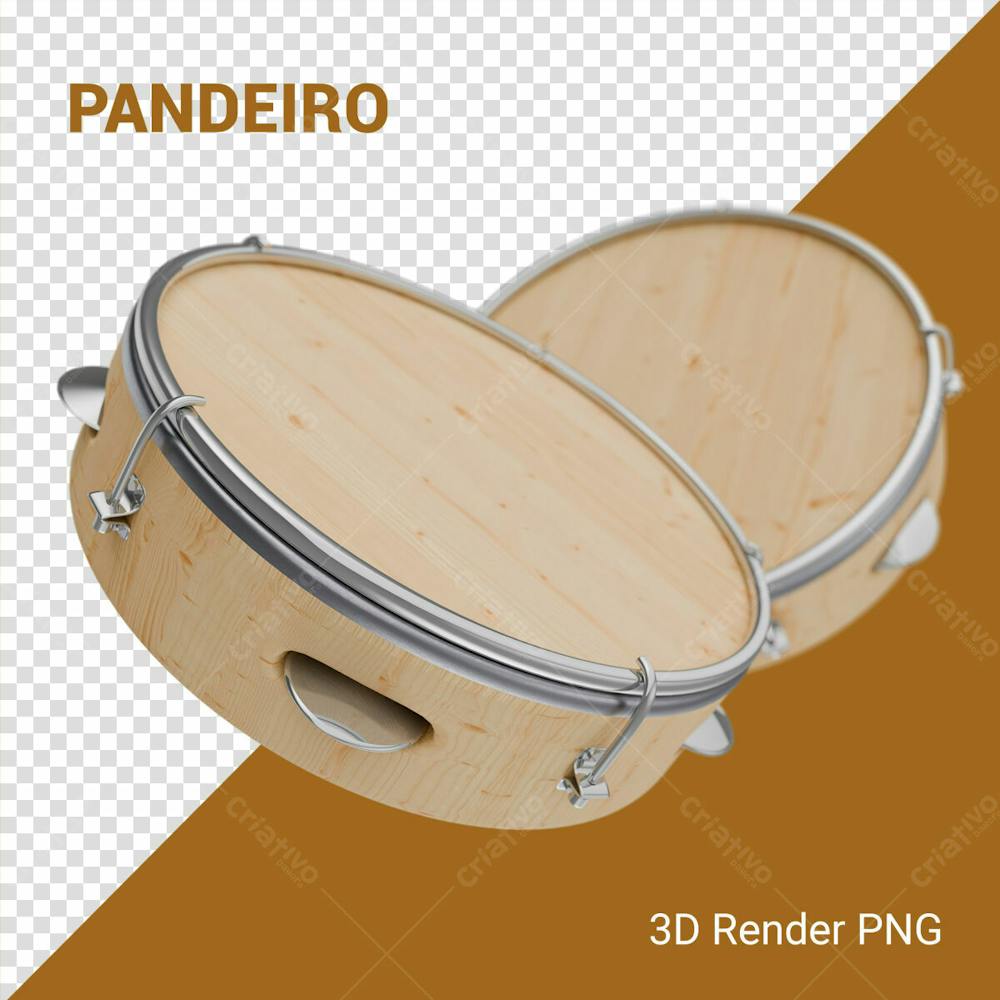 Pandeiro 3D Render Png Para Composição