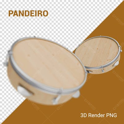 Pandeiro 3D Render Png Para Composição