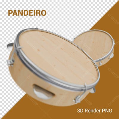 Pandeiro 3D Render Png Para Composição