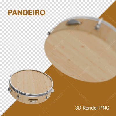 Pandeiro 3D Render Png Para Composição