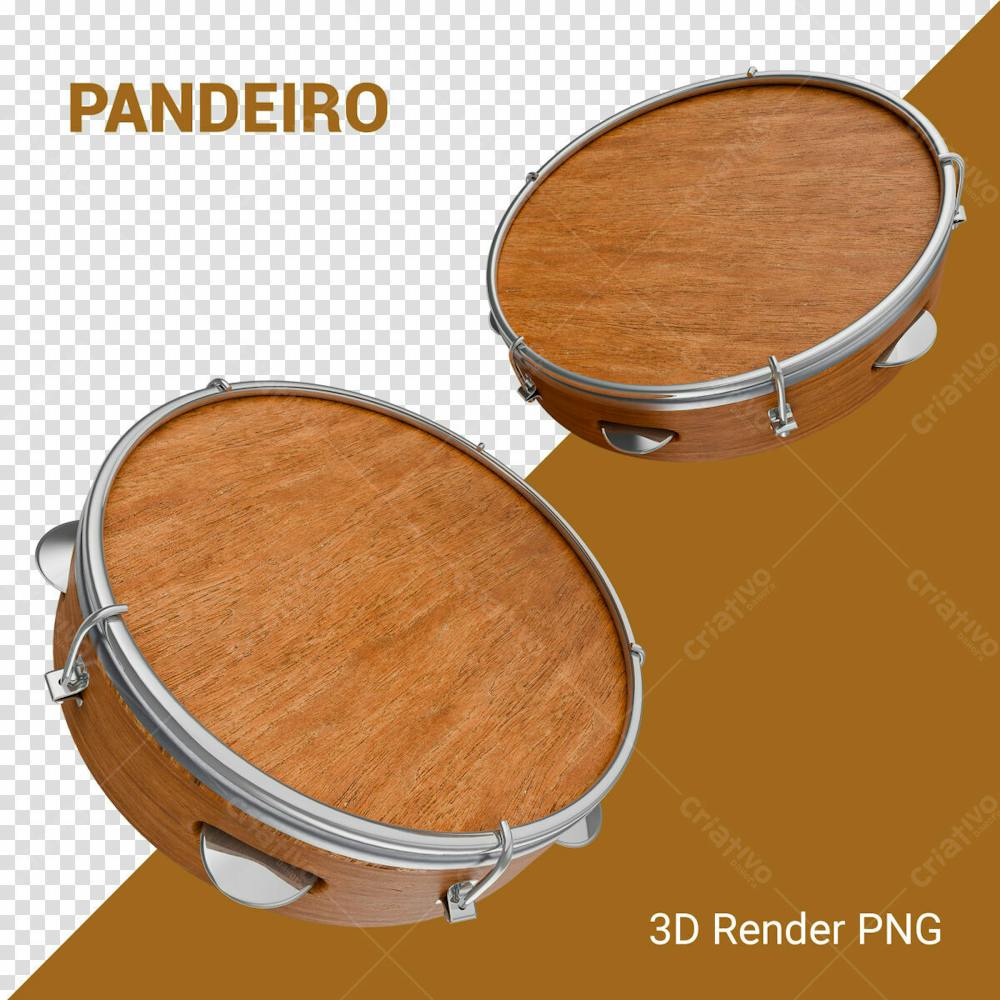 Pandeiro 3D Render Png Para Composição