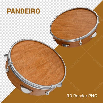 Pandeiro 3D Render Png Para Composição