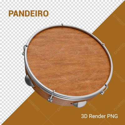 Pandeiro 3D Render Png Para Composição