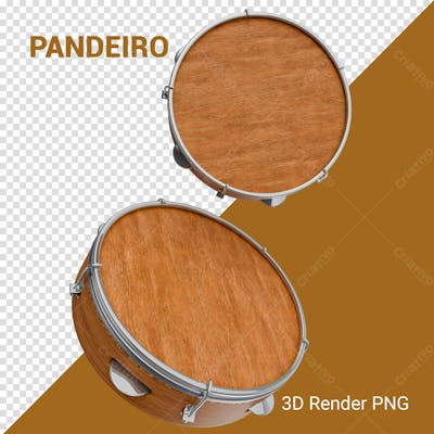 Pandeiro 3D Render Png Para Composição