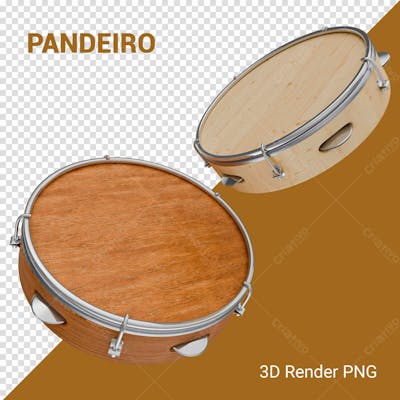 Pandeiro 3D Render Png Para Composição