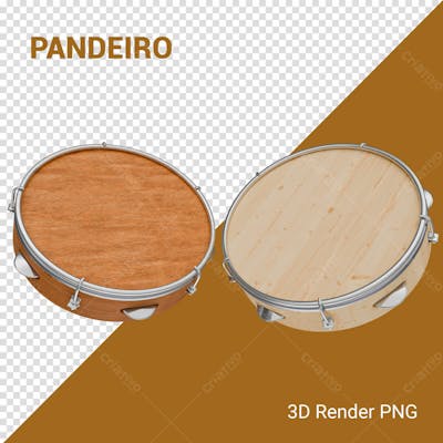 Pandeiro 3D Render Png Para Composição