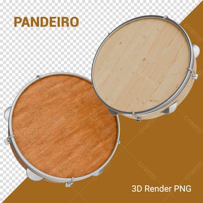 Pandeiro 3D Render Png Para Composição