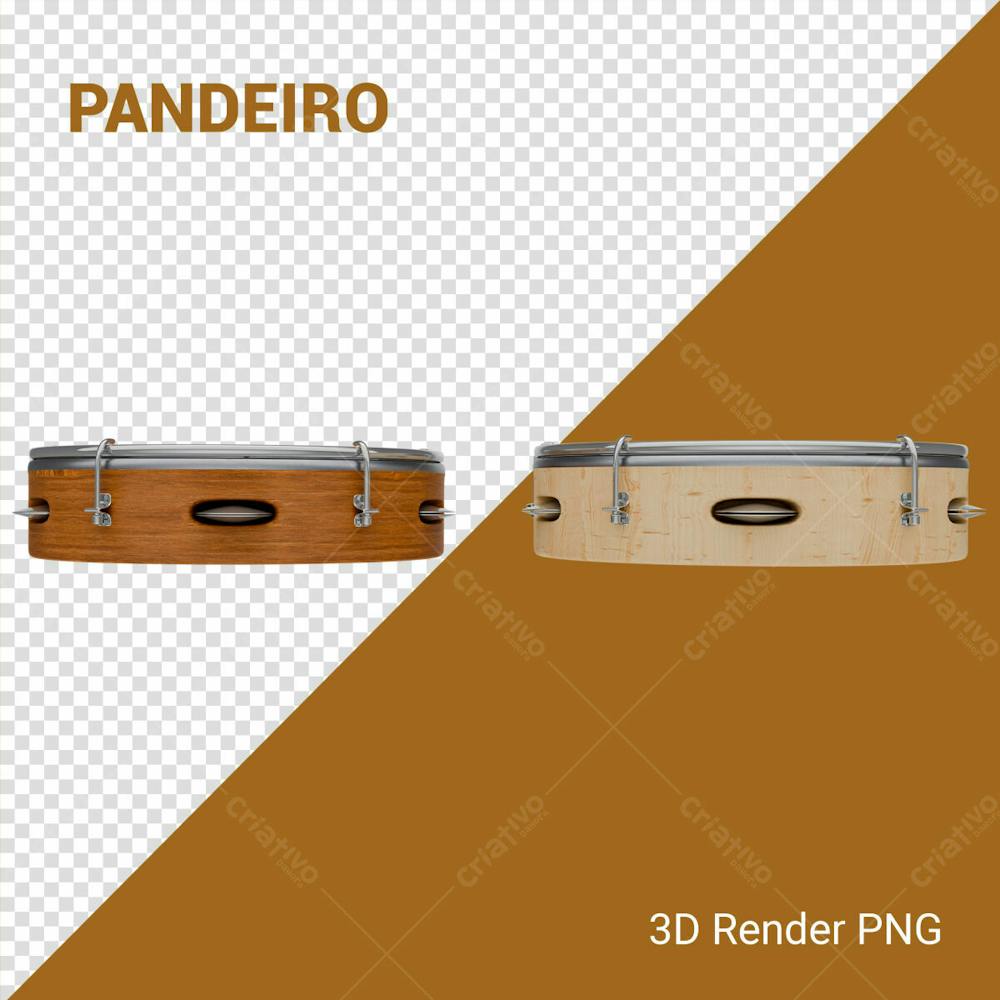 Pandeiro 3D Render Png Para Composição