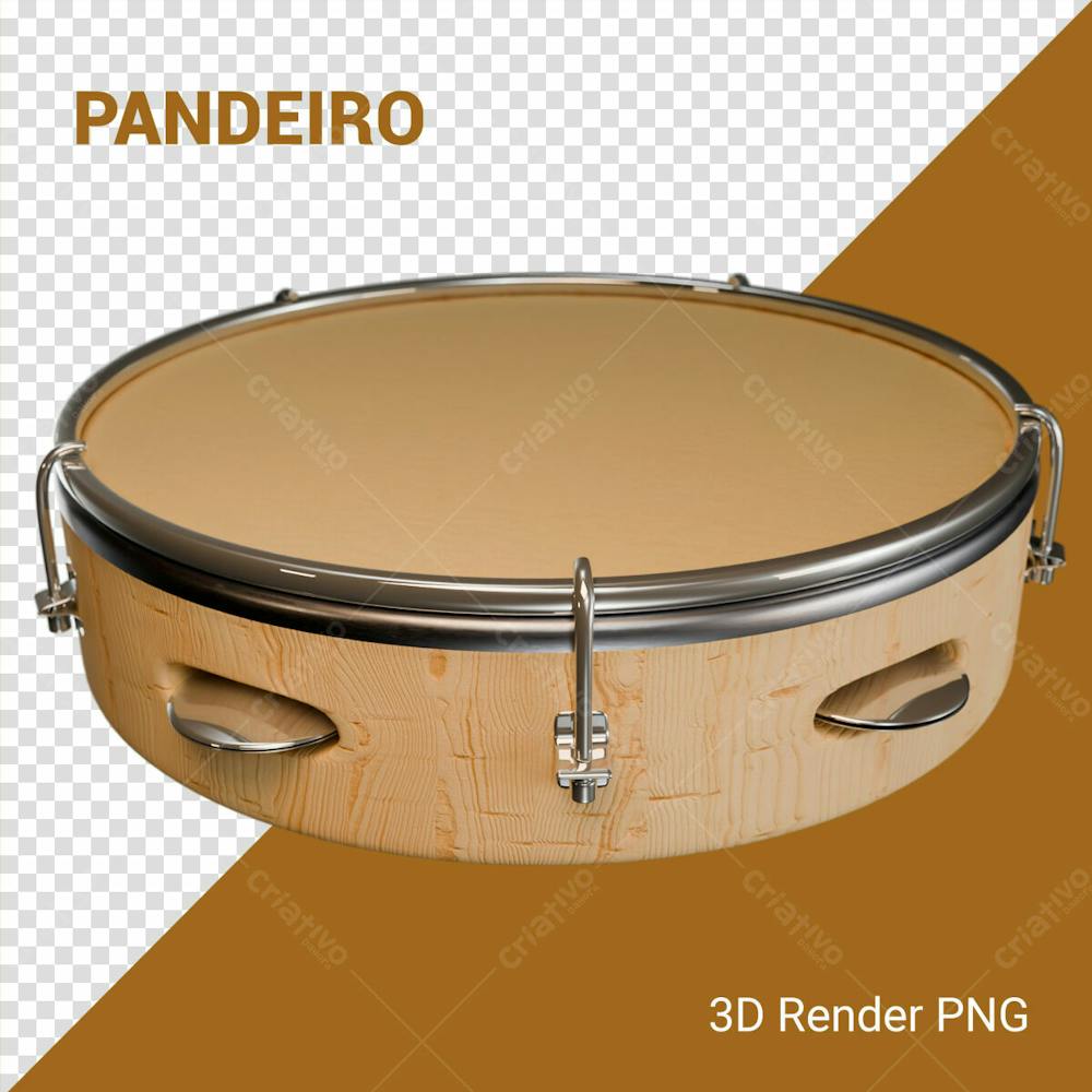 Pandeiro 3D Render Png Para Composição