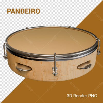 Pandeiro 3D Render Png Para Composição