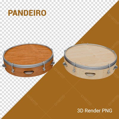 Pandeiro 3D Render Png Para Composição