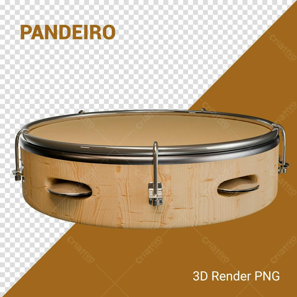 Pandeiro 3D Render Png Para Composição