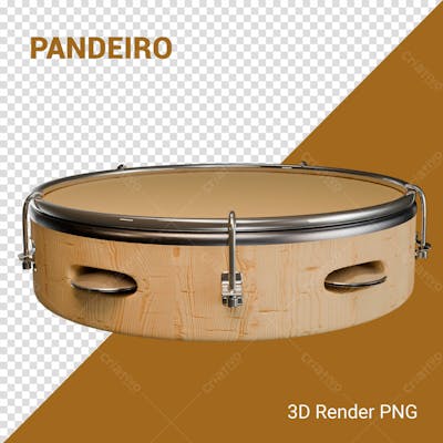 Pandeiro 3D Render Png Para Composição