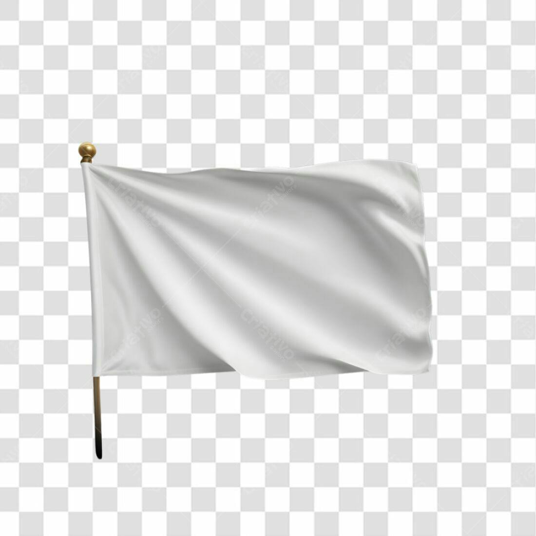 Bandeira branca PNG com fundo transparente