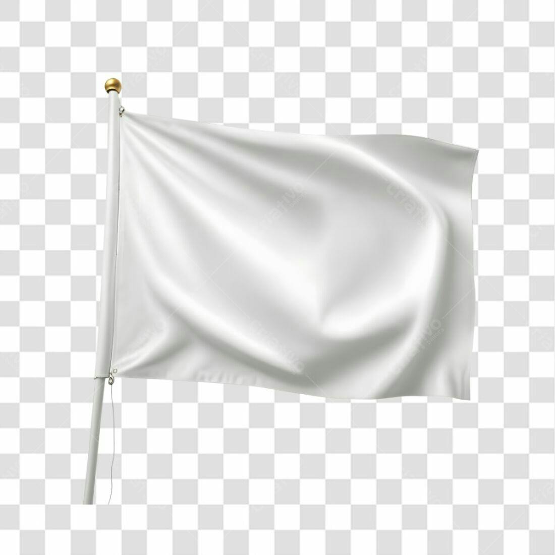 Bandeira branca PNG com fundo transparente