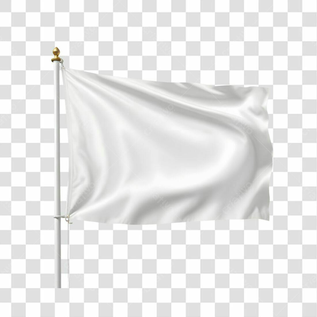 Bandeira branca PNG com fundo transparente