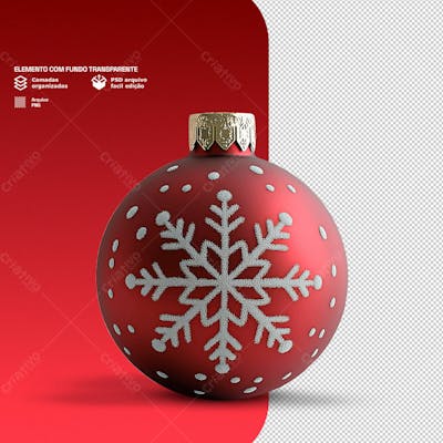 Bola Vermelha 3D Para Composição De Natal Png Transparente