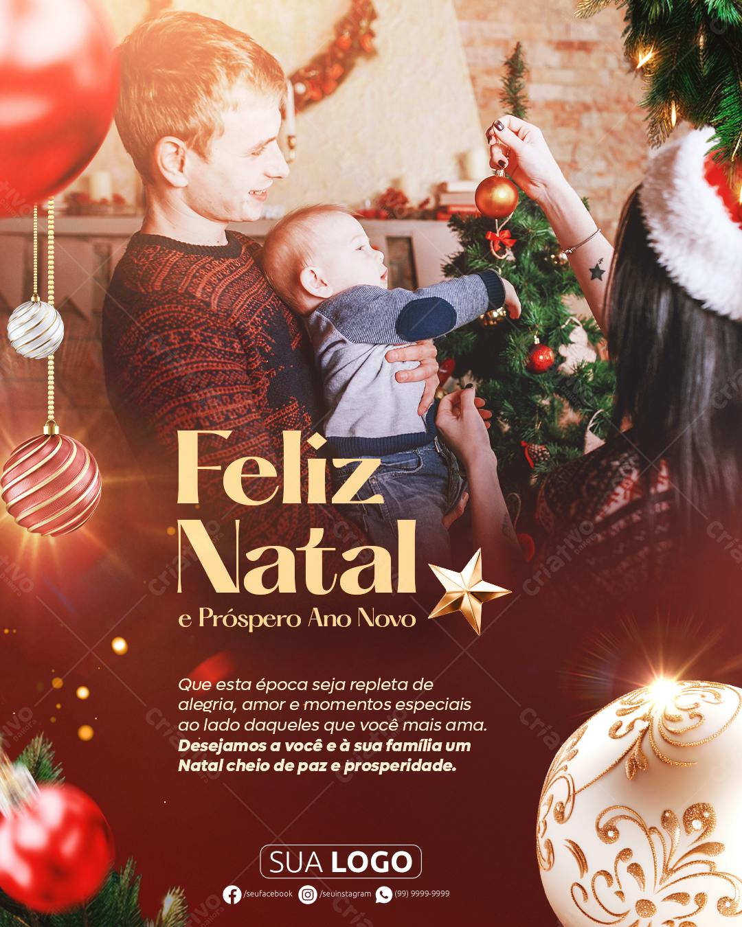 Postagem Natalina Família PSD Editável
