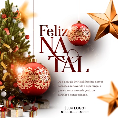 Postagem Feliz Natal PSD Editável