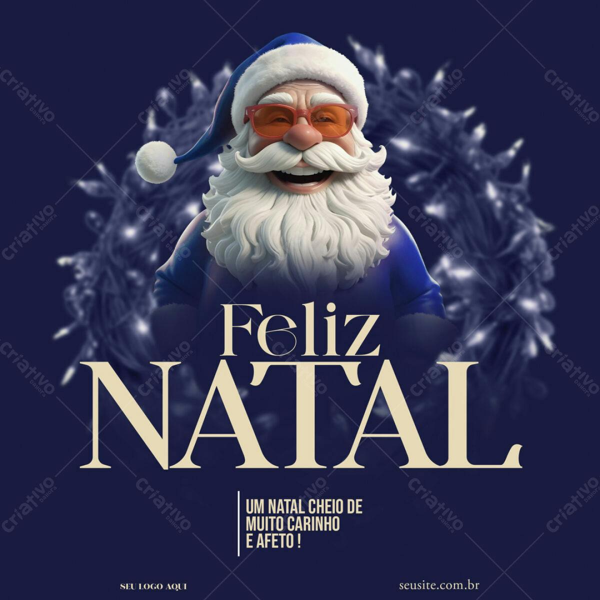 Flyer Natal Moderno com Papai Noel PSD Editável