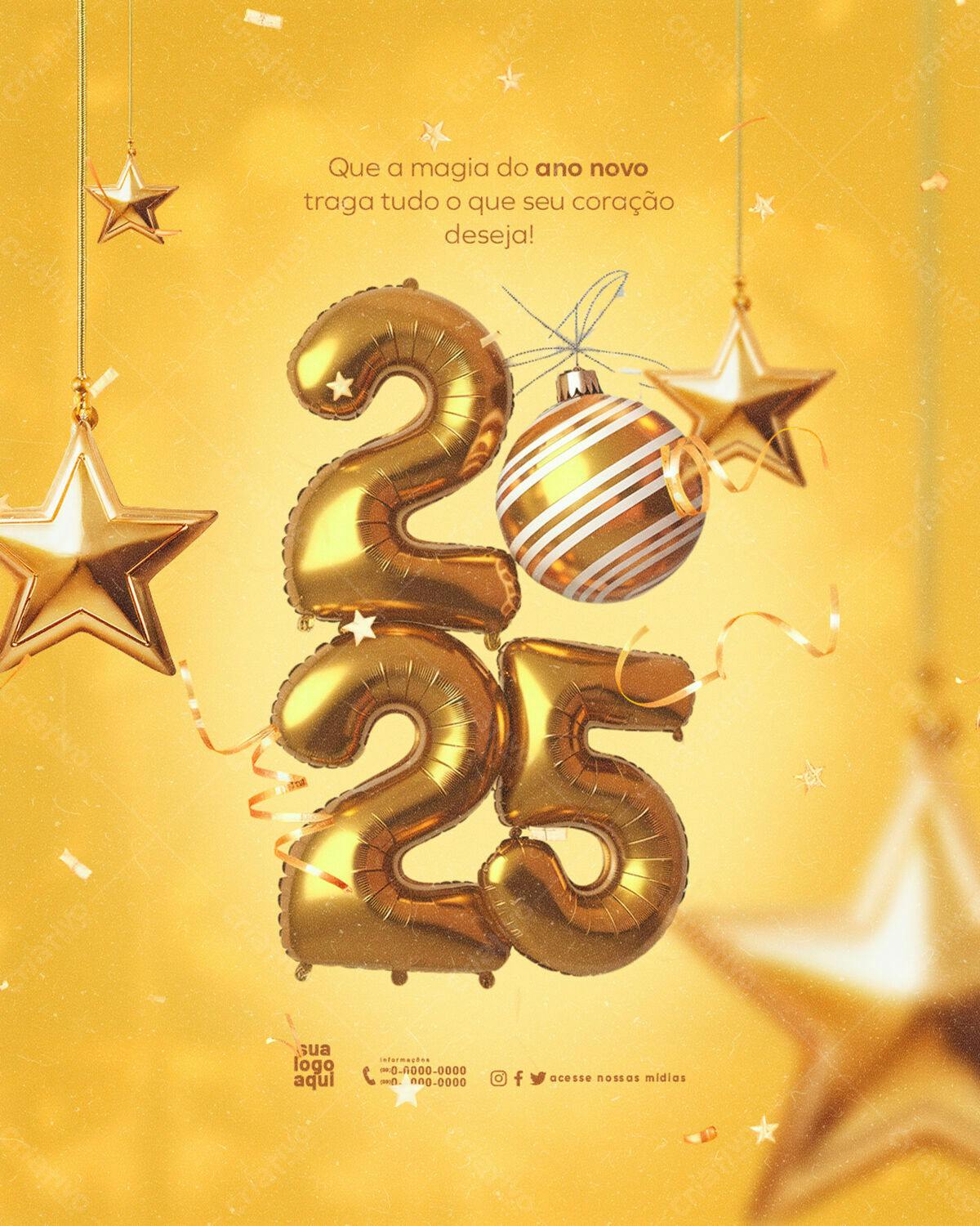 Flyer Ano Novo 2025 PSD Editável