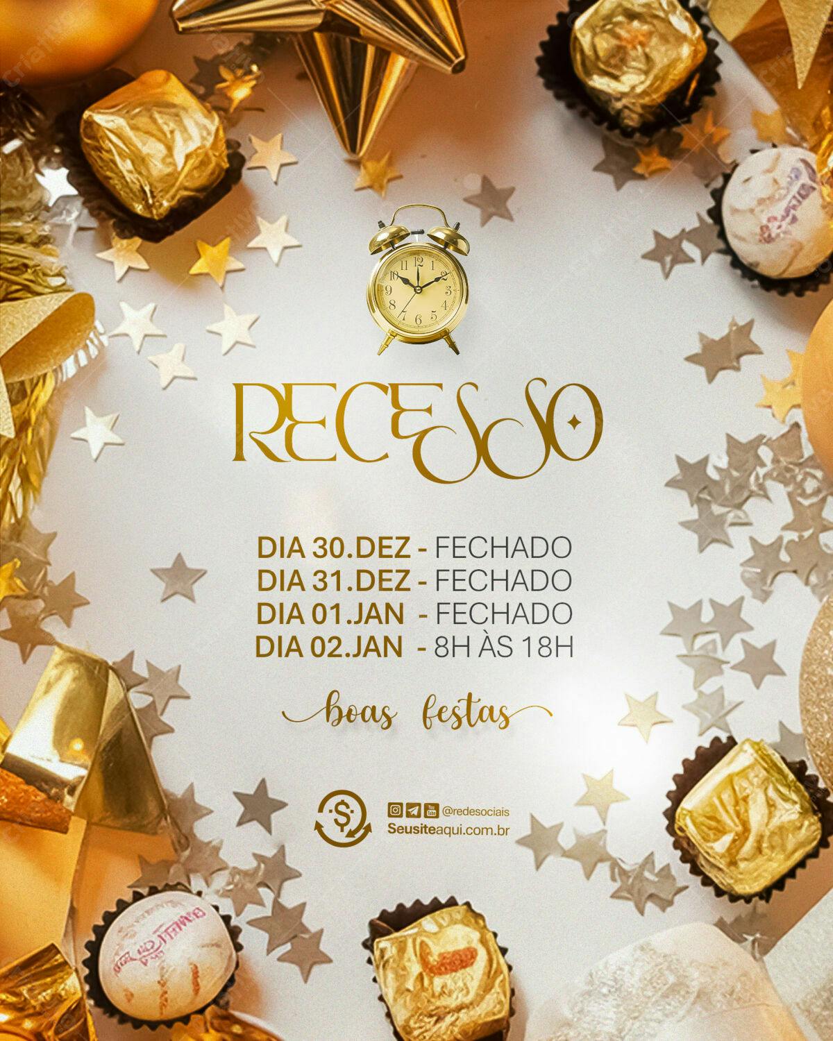 Flyer de Recesso de Fim de Ano PSD Editável