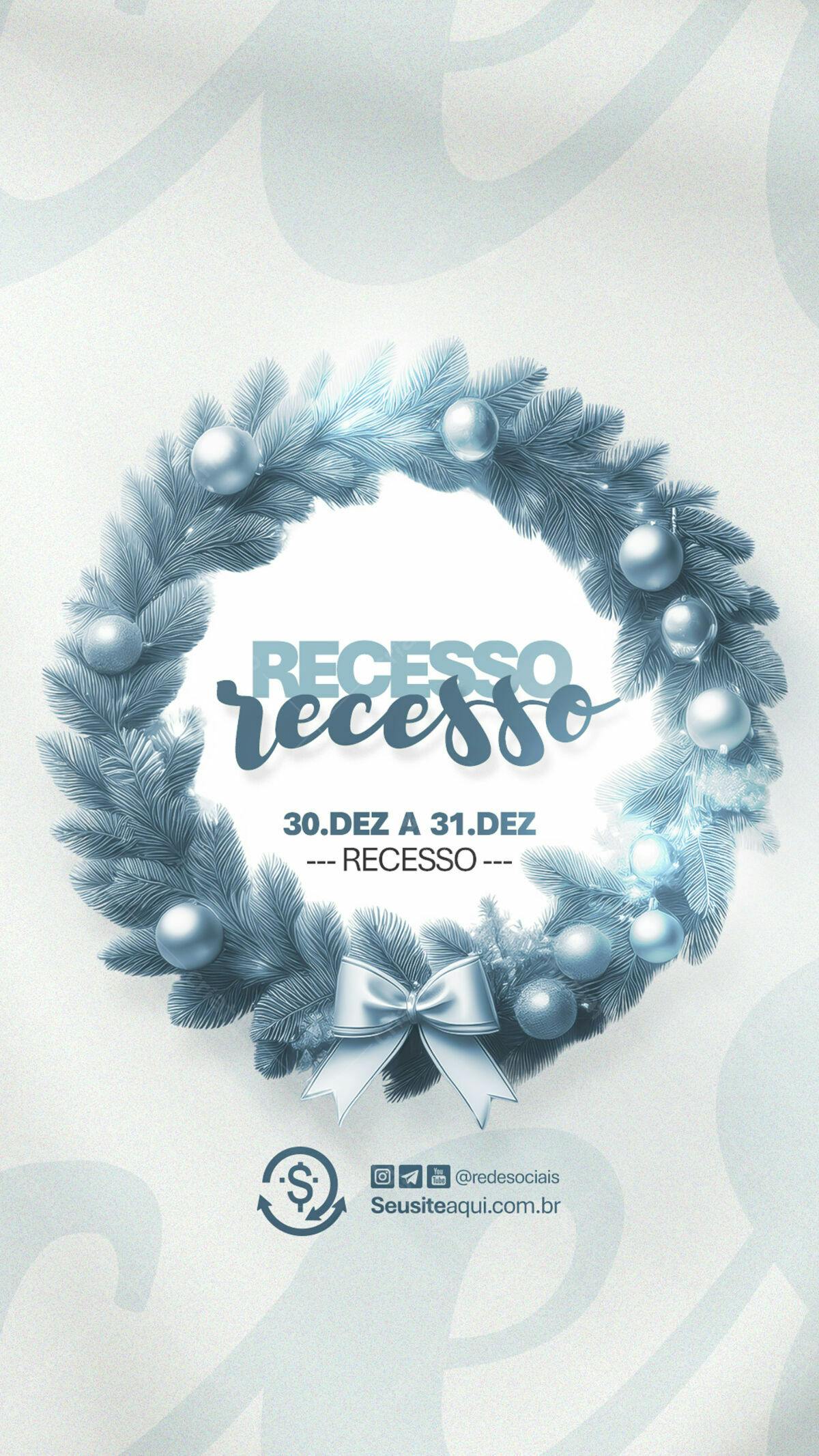 Flyer Recesso de Fim de Ano PSD Editável